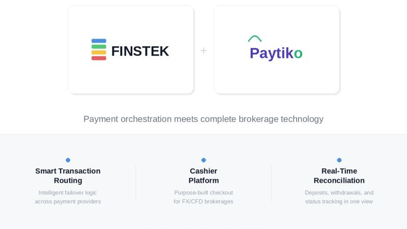 Finstek + Paytiko partnership announcement